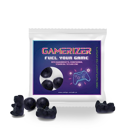 Food supplement: gamerizer gums, with high quality maqui berry extract